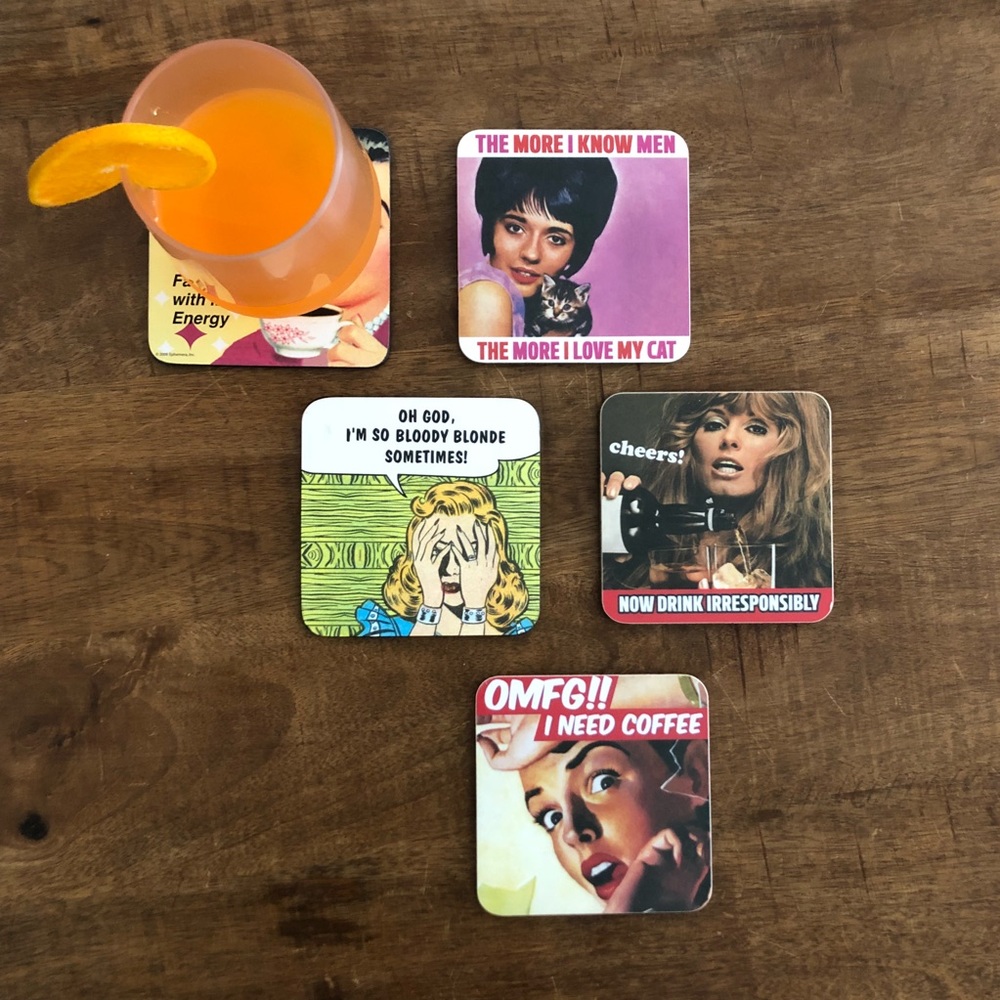 🍹Set of 5 Vintage Coasters